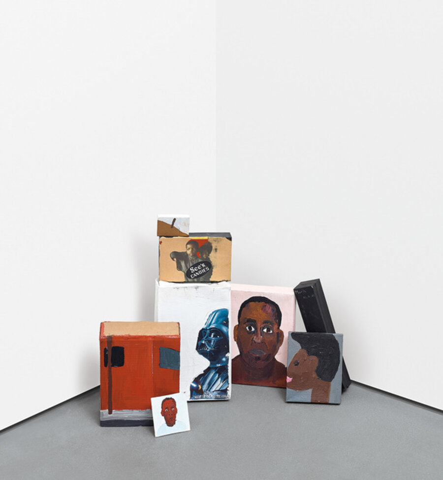 Eight works: Untitled (Painted Cardboard Boxes)