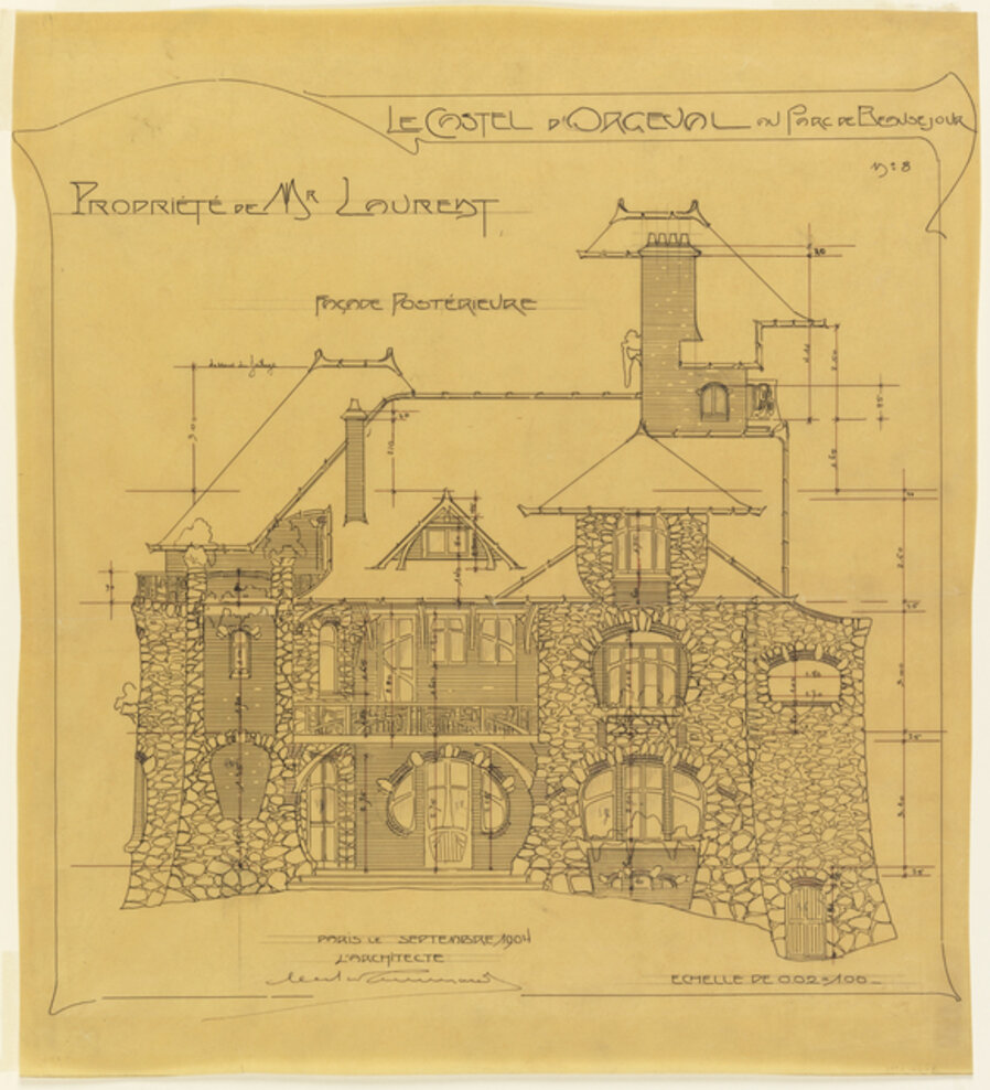 Rear Facade, Castel d'Orgeval, Parc Beauséjour, near Paris