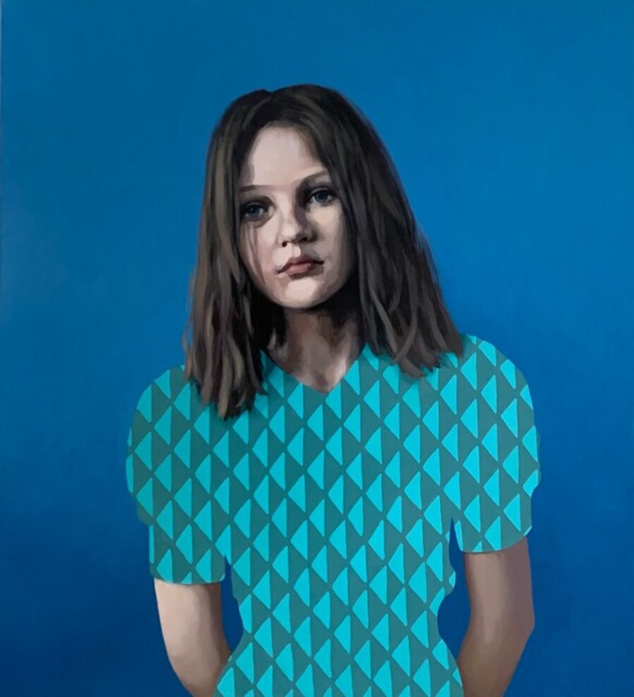 Turquoise triangle dress