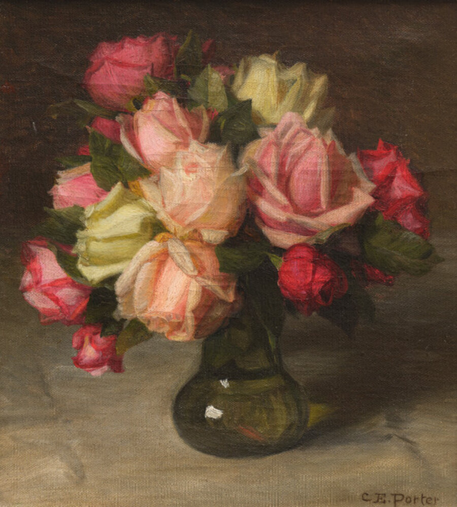 Rose in Green Vase