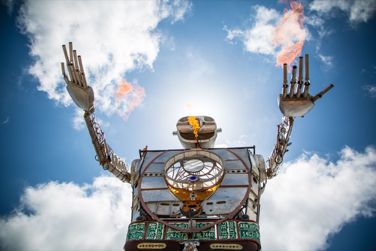 Detail of Shane Evans, Robot Resurrection, 2014m at the Maker Faire, San Francisco. Courtesy of the artist. 