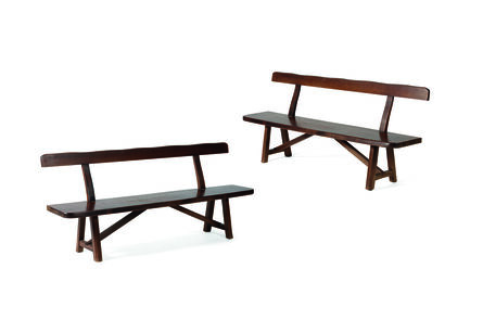 Olavi Hänninen, ‘Pair of benches in elm’, vers 1950