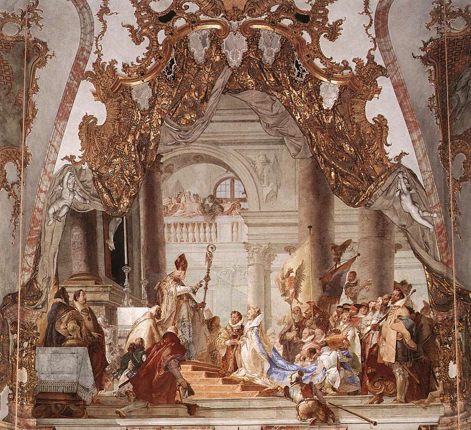 The Marriage of the Emperor Frederick and Beatrice of Burgundy, fresco in the Kaisersaal (Imperial Hall), Residenz