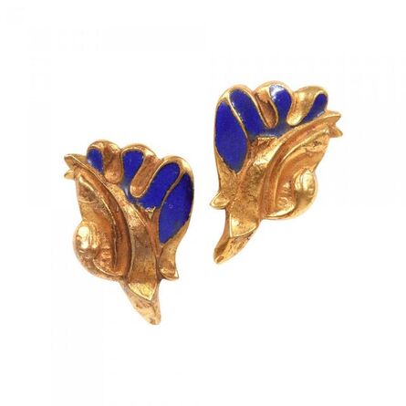 Line Vautrin, ‘Pair of Bronze and Enamel Earrings’, ca. 1950s