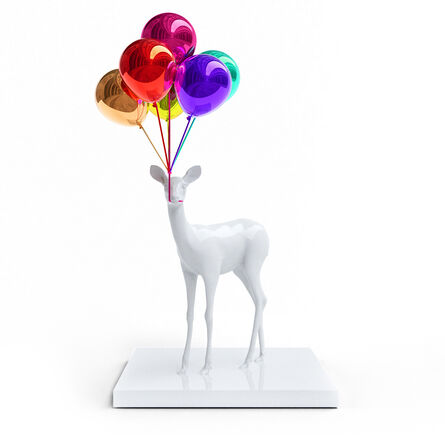 Paco Raphael, ‘Bunch of Balloon Bambi (White)’, 2020