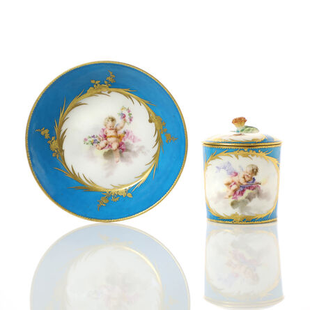 Sèvres Porcelain Manufactory, ‘A Vincennes Soft-Paste Porcelain Covered Cup & Saucer’, 1754