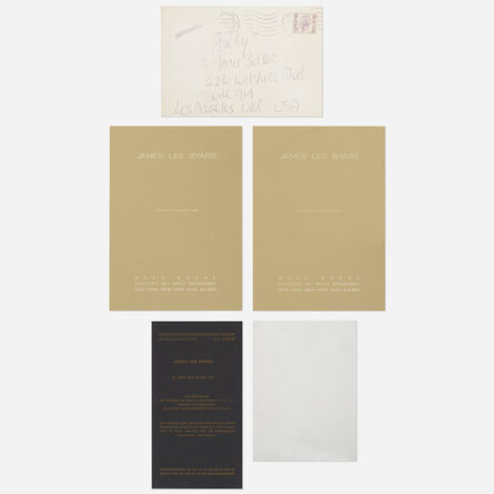 James Lee Byars, ‘collection of four exhibition announcements and envelopes’