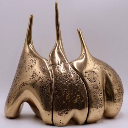 Aharon Bezalel, ‘Rare Aharon Bezalel Israeli Gilt Modernist Bronze Sculpture Suite’, 1970-1979