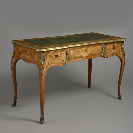 Edward Holmes Baldock, ‘AN EXCEPTIONAL EARLY VICTORIAN ORMOLU-MOUNTED MARQUETRY BUREAU PLAT ATTRIBUTED TO ROBERT BLAKE & SONS, IN CONJUNCTION WITH EDWARD HOLMES BALDOCK’, ca. 1840