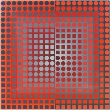 Victor Vasarely, ‘ZOELD Red/Grey’, 1972