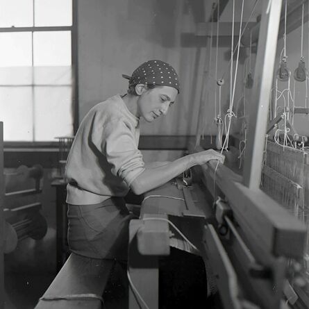 Anni Albers, ‘Anni Albers in her weaving studio at Black Mountain College’, 1937