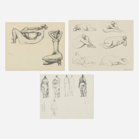 Francisco Zúñiga, ‘Sculptural Female Figures; Studies for Standing Mother and Child; Six Female Figures (three works)’, 1950-1959