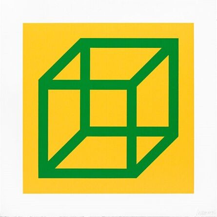 Sol LeWitt, ‘Open Cube in Color on Color, Plate #5, Green on Yellow’, 2003