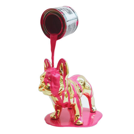 Joe Suzuki, ‘Gold French Bulldog (Gold and pink)’, 2020