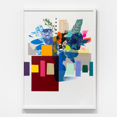 Emily Filler, ‘Paper Bouquet (turquoise + orange flower)’, 2022