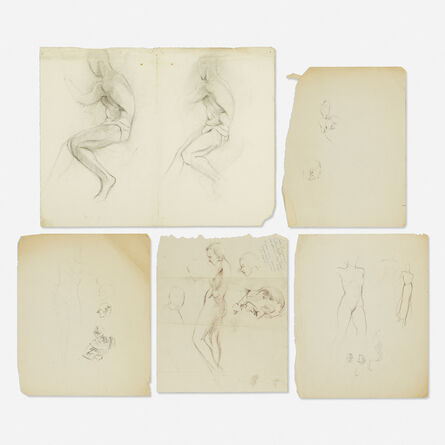 Franz Kline, ‘Untitled (Figure Sketch) (five works)’, c.1940