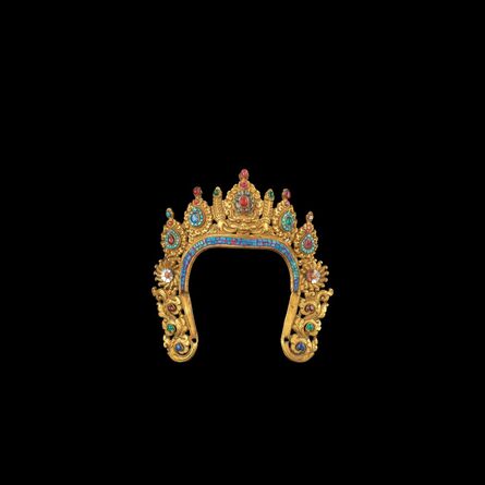 Unknown Artist, ‘Gilt copper five-petal crown with precious stone inlay’, Tibet-Early 20th Century