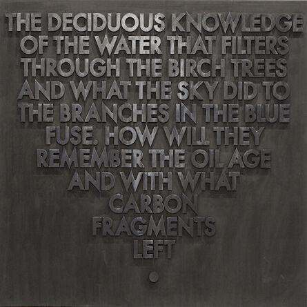 Robert Montgomery, ‘Seattle Poem (Deciduous Knowledge)’, 2015