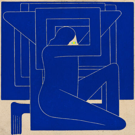 Richard Colman, ‘Untitled, (Blue Figure, Yellow Eye)’, 2018