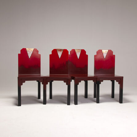 Naihan Li, ‘Lacquer Conjoint Chairs in Scarlet’