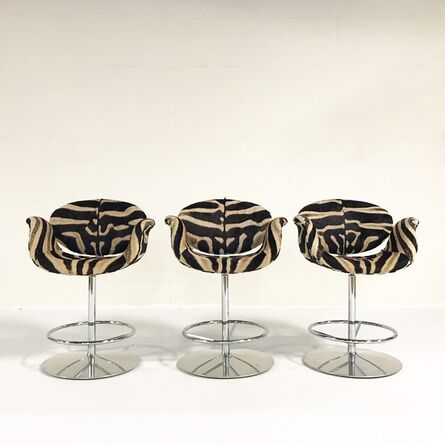 Pierre Paulin (1927-2009), ‘Vintage Pierre Paulin Tulip Stools Restored in Zebra Hide, Set of Three’, mid 20th Century