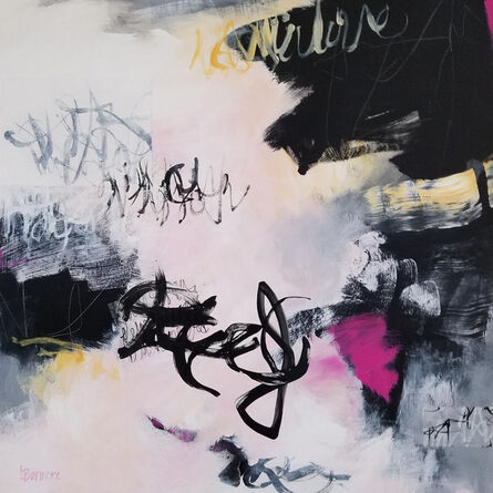 Laurie Barmore, ‘The Stories That Create Us #10 Contemporary Mixed Media Painting in Magenta, Yellow & Black’, 2020