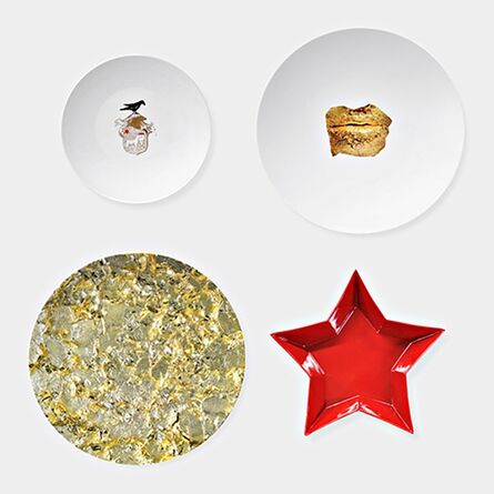 Marina Abramović, ‘Limited Edition Set of Four Mismatched Porcelain Dinner Plates. New in Box’, 2014