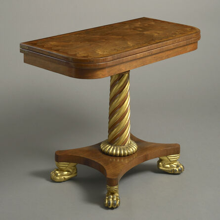 English, 19th Century, ‘A FINE PAIR OF REGENCY ROSEWOOD AND PARCEL-GILT CARD TABLES’, ca. 1820