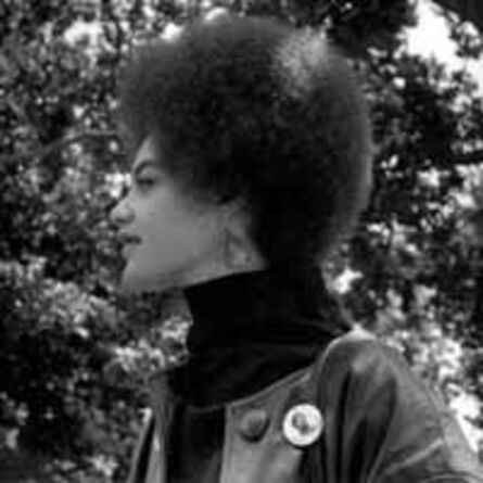 Pirkle Jones, ‘Kathleen Cleaver, Communications Secretary of the Black Panther Party and wife of Eldridge Cleaver, De Fremery Park, Oakland, CA’, 1968