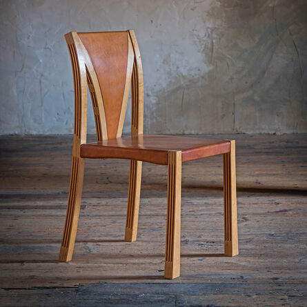Petter Bjørn Southall, ‘Lattice Chair in oak with oak-bark-tanned leather’, 2016