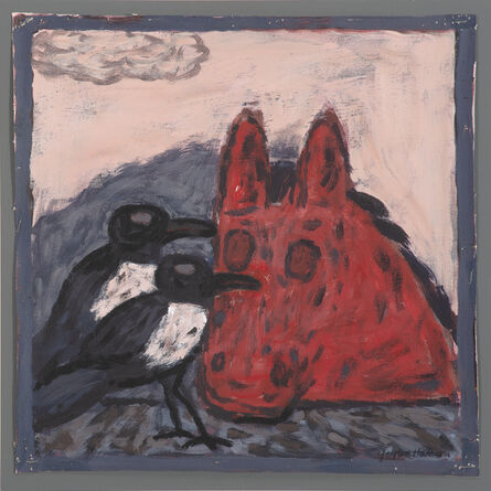 Gaylen Hansen, ‘Two Magpies with Red Horse’