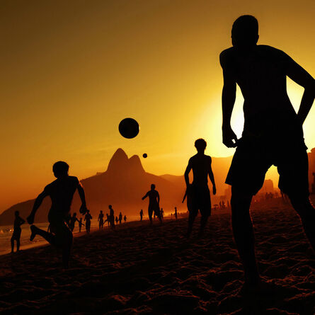 Ana Carolina Fernandes, ‘ Boys play "Altinho" on Ipanema beach in the late afternoon’, 2013