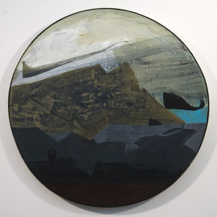Otto Rogers, ‘Untitled (Tondo Landscape) - dynamic, modernist abstract, acrylic tondo on panel’, ca. 2015
