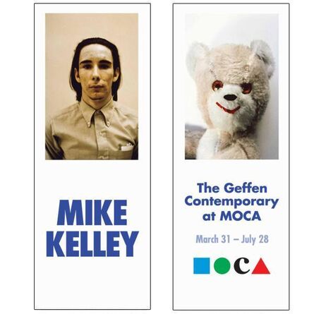 Mike Kelley, ‘Rare Mike Kelley MOCA Museum Exhibition Used and Professionally Cleaned Double Sided Street Banner, "Beige and White Bear" Original Street Banner’, 2014
