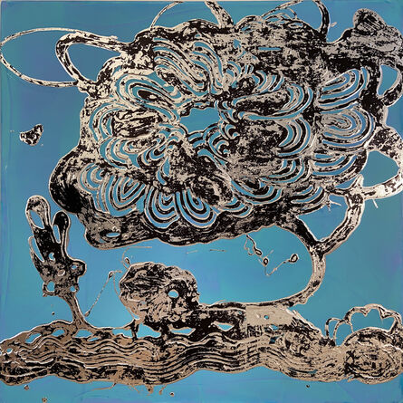 Catherine Howe, ‘Luminous Painting (Turquoise/Black/Silver No. 2)’, 2021