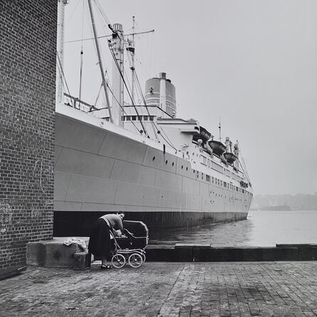 Vivian Maier, ‘VM1956W03023  - 1956, Woman with Stroller and Ship’, Printed 2017