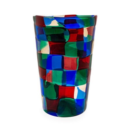 Fulvio Bianconi, ‘Mid-Century Italian Murano Glass Vase Fulvio Bianconi Venini Blue Red Green’, ca. 1951