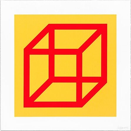 Sol LeWitt, ‘Open Cube in Color on Color, Plate #1, Red on Yellow’, 2003
