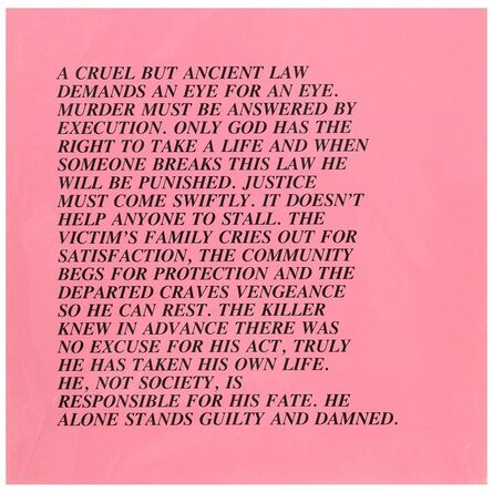 Jenny Holzer, ‘Eye for an Eye, "Inflammatory Essay" (from Documenta 1982)’, 1982
