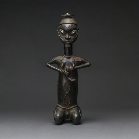 Unknown Yoruba, ‘Yoruba Brass Onile Sculpture of a Kneeling Woman’, 20th Century AD