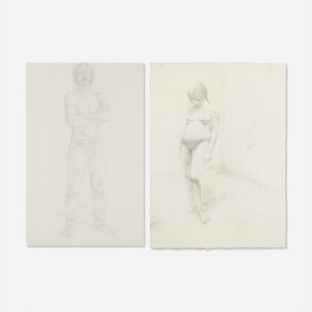 William Beckman, ‘Study for Self-Portrait; Diana Pregnant - Study for Box Construction (two works)’