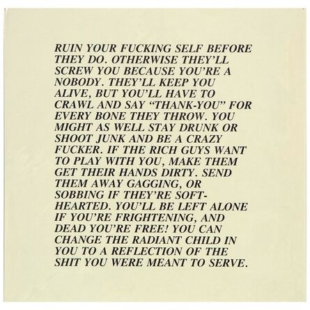 Jenny Holzer, ‘Ruin, "Inflammatory Essay" (from Documenta 1982)’, 1982