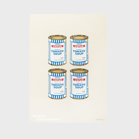 Banksy, ‘Four Soup Cans (Gold on Cream)’, 2006