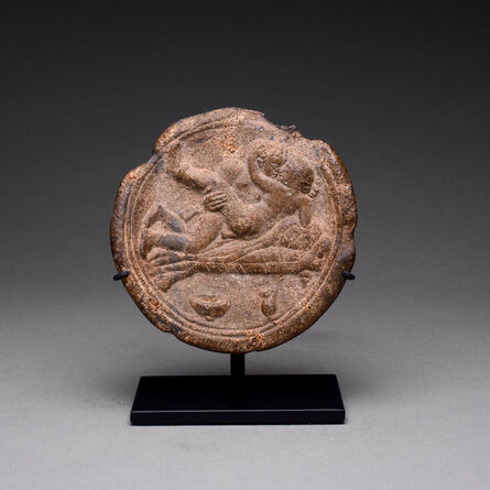 Unknown Roman, ‘Roman Lead Erotic Plate’, 100 AD to 300 AD
