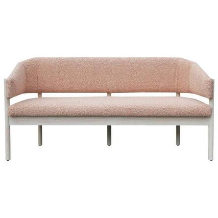 Reeves Art + Design, ‘Custom Postmodern Angular Pink Shearling Style White Oak Loveseat/Bench/Sofa’, 2021