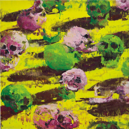 Philippe Cognée, ‘Yellow Skulls’, 2009