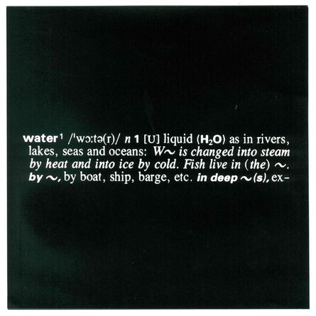 Joseph Kosuth, ‘water’, 1967