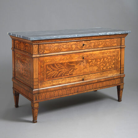 Italian, 18th Century, ‘A PAIR OF NORTH ITALIAN KINGWOOD, AMARANTH, TULIPWOOD, AND FRUITWOOD MARQUETRY COMMODES IN THE MANNER OF GIUSEPPE MAGGIOLINI’, ca. 1790