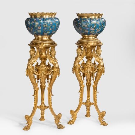 Maison Marnyhac, ‘Exhibition-Quality Pair of Jardinières on Stands’, ca. 1875