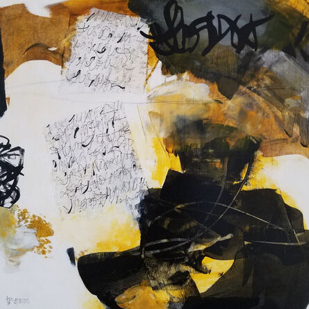 Laurie Barmore, ‘The Stories That Create Us #19 Contemporary Mixed Media Painting in Rust, Yellow & Black’, 2021